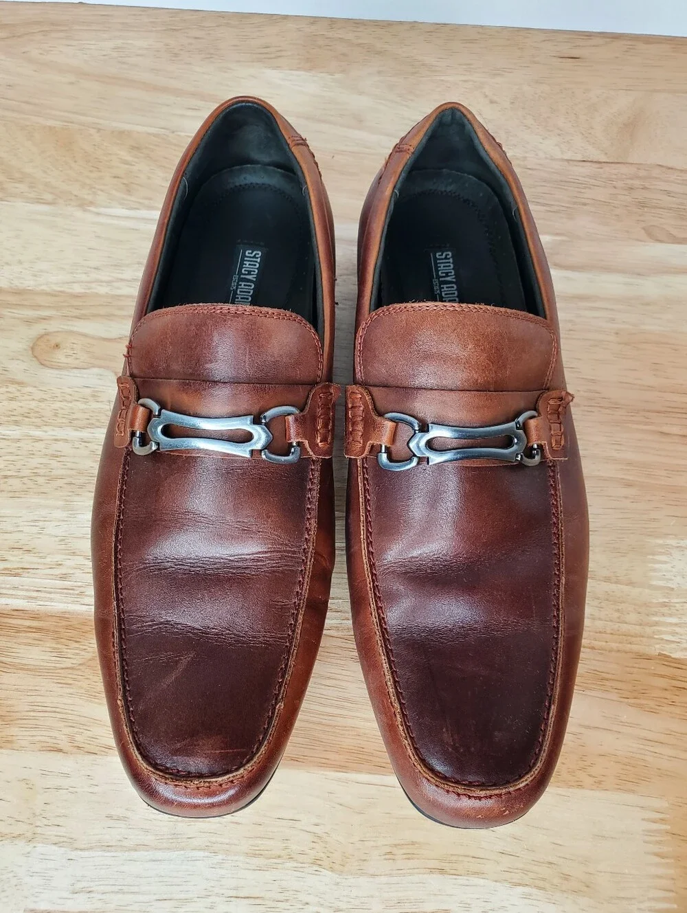 Stacy Adams Shoes Mens Size 10.5 M Brown Leather Bit Loafers Slip On Dress